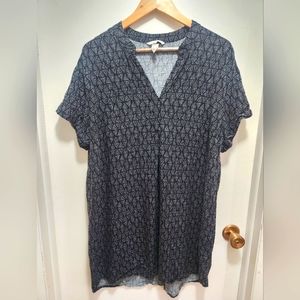 H&M Women's Black and White Shirt Sleeved Short Summer Shirtdress Size 12